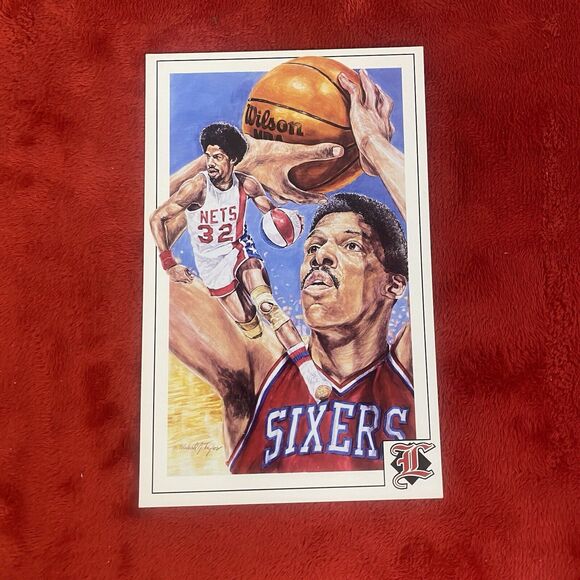 Julius Erving Dr. J 1992 Sports Legends Memorabilia Postcard Third Series #6 - Picture 1 of 4